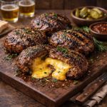 Cheese-Stuffed Grilled Burger Steak